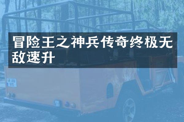 冒险王之神兵传奇终极无敌速升