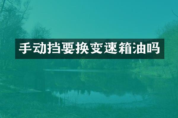 手动挡要换变速箱油吗