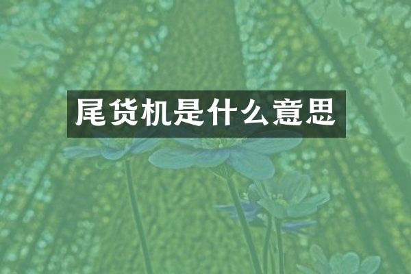 尾货机是什么意思