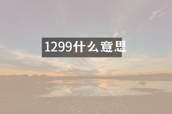 1299什么意思