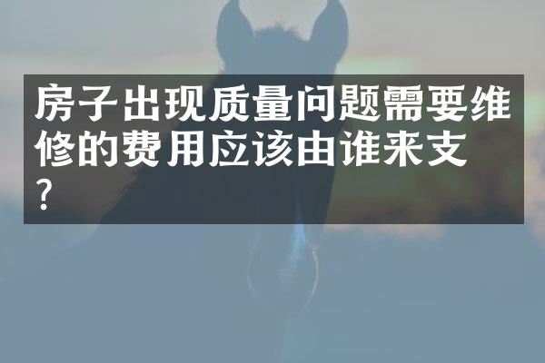 房子出现质量问题需要维修的费用应该由谁来支付？