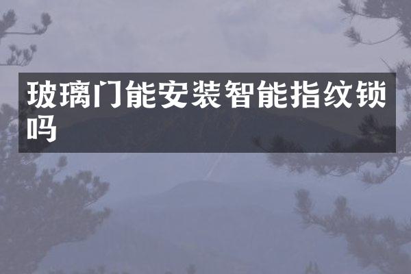 玻璃门能安装智能指纹锁吗