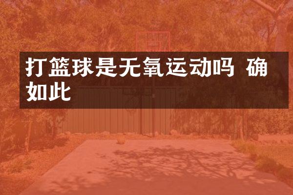 打篮球是无氧运动吗 确实如此