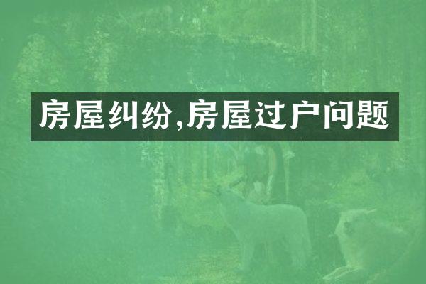 房屋纠纷,房屋过户问题