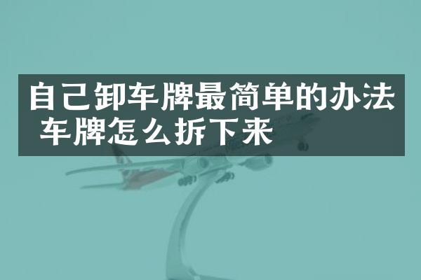 自己卸车牌最简单的办法 车牌怎么拆下来