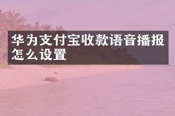 华为支付宝收款语音播报怎么设置