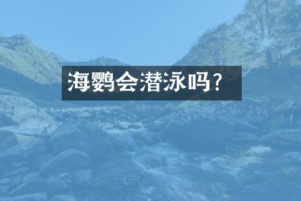海鹦会潜泳吗？