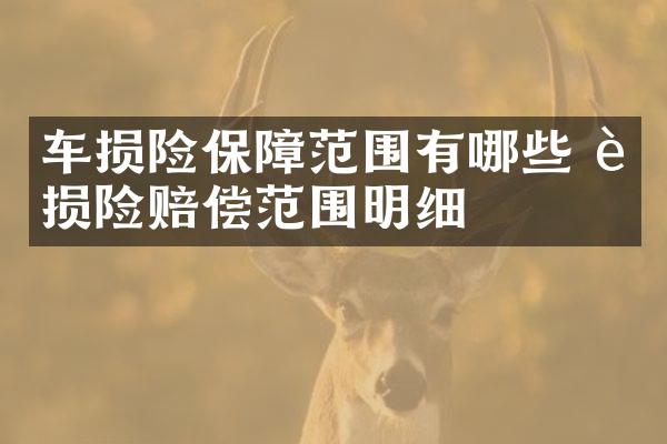 车损险保障范围有哪些 车损险赔偿范围明细