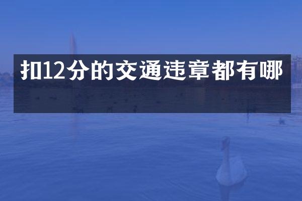 扣12分的交通违章都有哪些