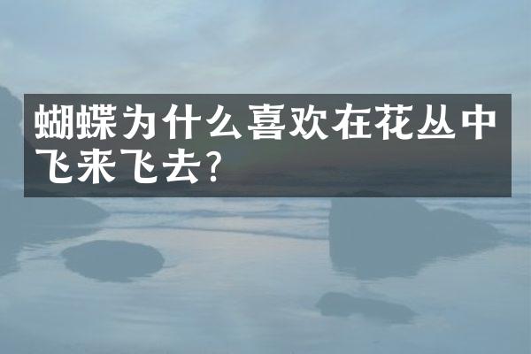 蝴蝶为什么喜欢在花丛中飞来飞去？