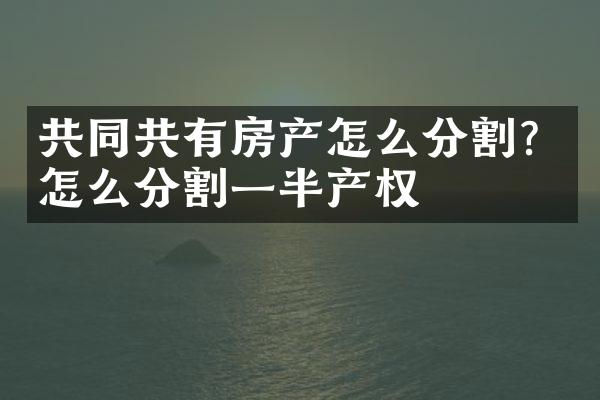 共同共有房产怎么分割？怎么分割一半产权