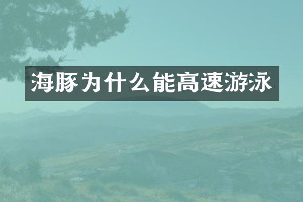 海豚为什么能高速游泳