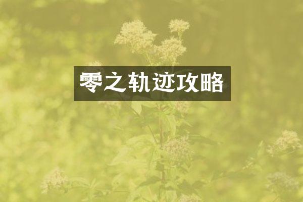 零之轨迹攻略
