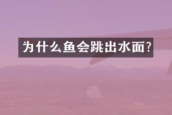 为什么鱼会跳出水面?