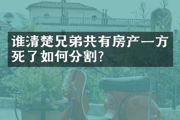 谁清楚兄弟共有房产一方死了如何分割？