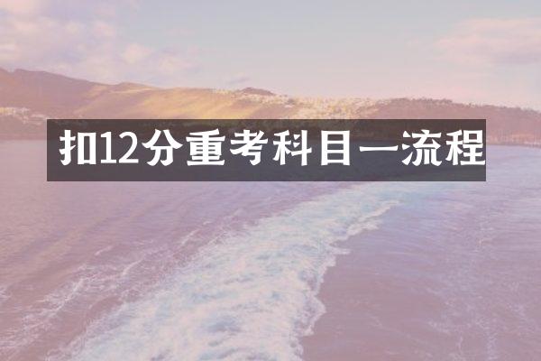 扣12分重考科目一流程