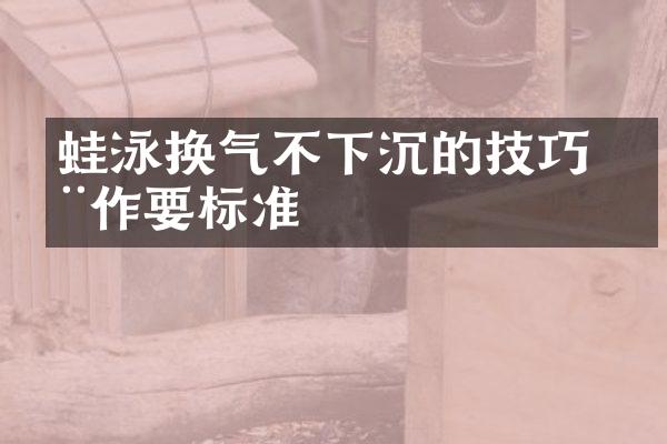 蛙泳换气不下沉的技巧 动作要标准