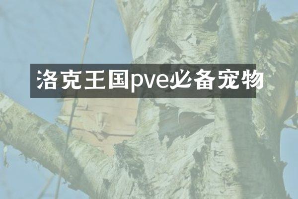洛克王国pve必备宠物