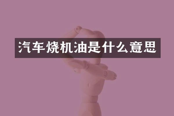 汽车烧机油是什么意思