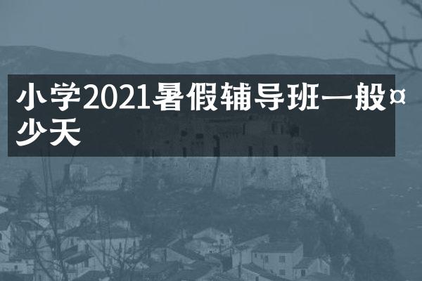 小学2021暑假辅导班一般多少天
