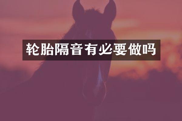 轮胎隔音有必要做吗