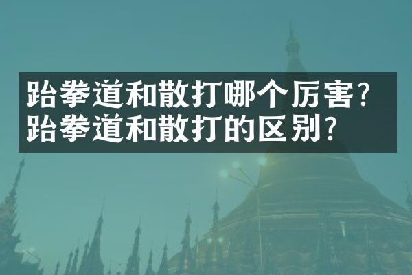 跆拳道和散打哪个厉害？跆拳道和散打的区别？