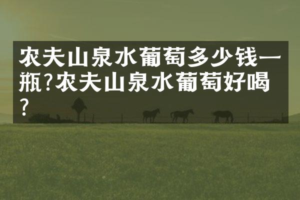 农夫山泉水葡萄多少钱一瓶?农夫山泉水葡萄好喝吗?