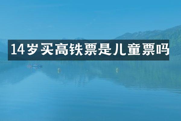 14岁买高铁票是儿童票吗