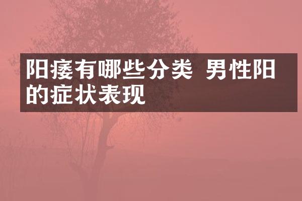 阳痿有哪些分类 男性阳痿的症状表现