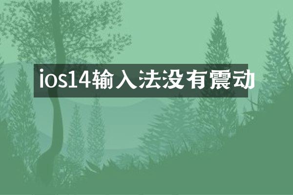 ios14输入法没有震动