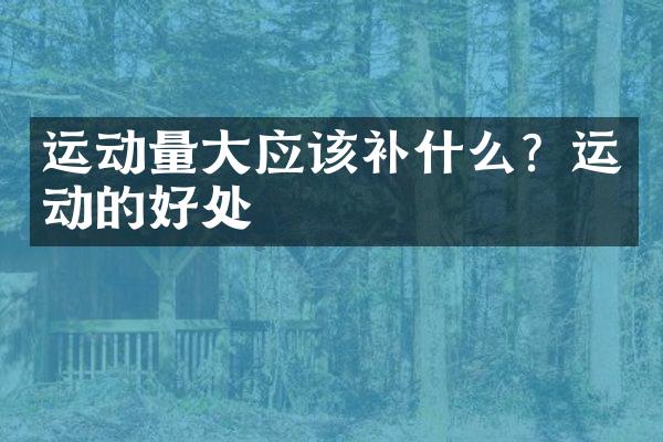 运动量大应该补什么？运动的好处