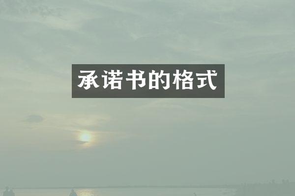承诺书的格式
