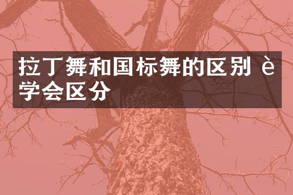 拉丁舞和国标舞的区别 要学会区分