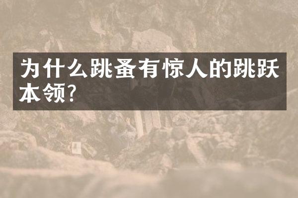 为什么跳蚤有惊人的跳跃本领?