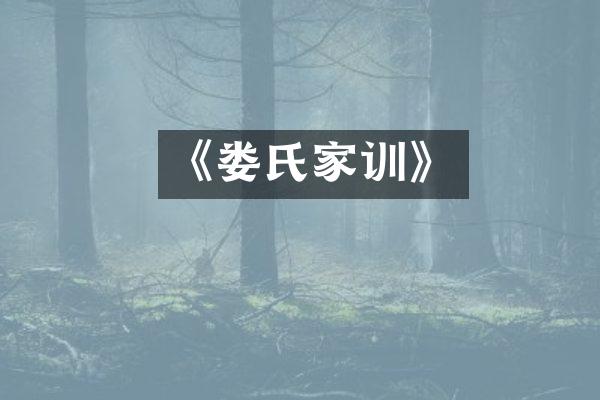 《娄氏家训》