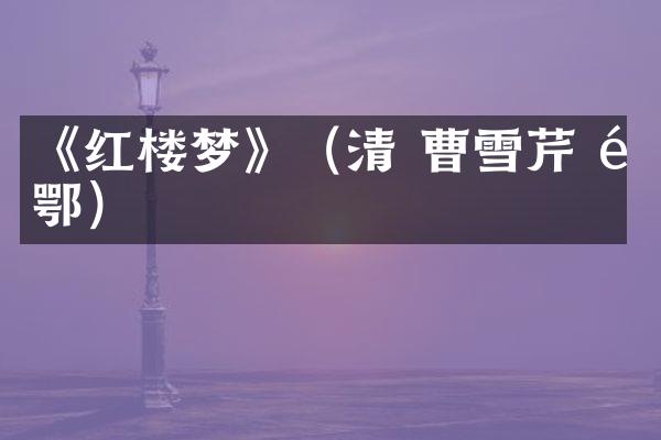《红楼梦》（清 曹雪芹 高鄂）