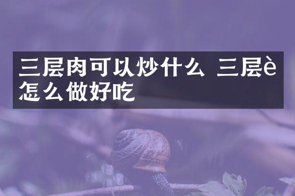 三层肉可以炒什么 三层肉怎么做好吃