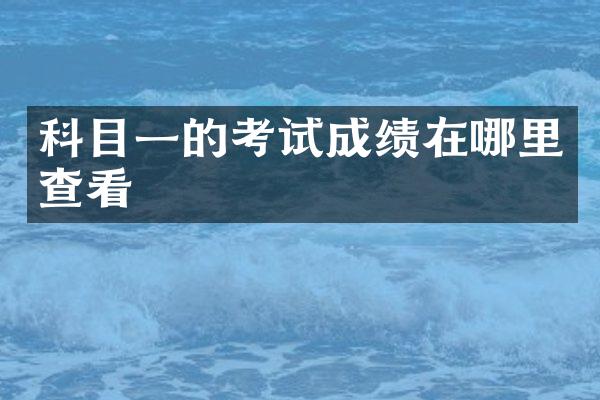科目一的考试成绩在哪里查看