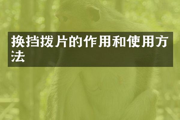 换挡拨片的作用和使用方法