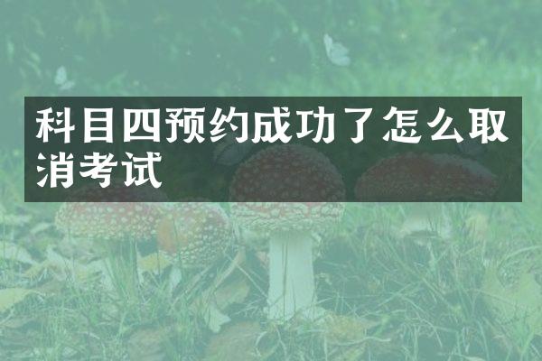 科目四预约成功了怎么取消考试