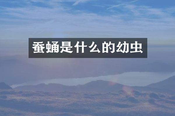 蚕蛹是什么的幼虫