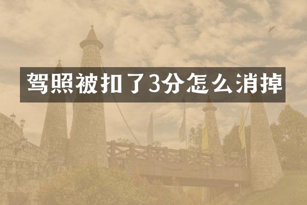 驾照被扣了3分怎么消掉