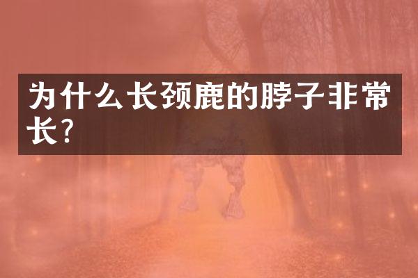 为什么长颈鹿的脖子非常长?