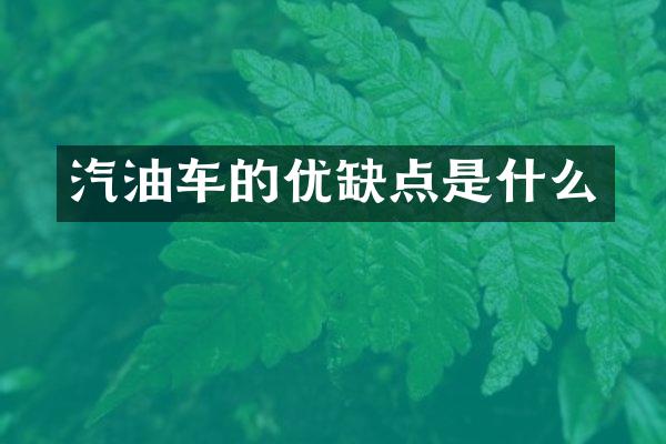 汽油车的优缺点是什么