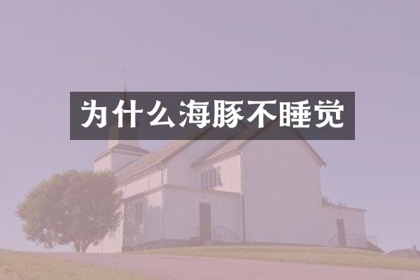 为什么海豚不睡觉