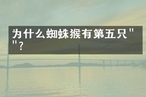 为什么蜘蛛猴有第五只"手"?