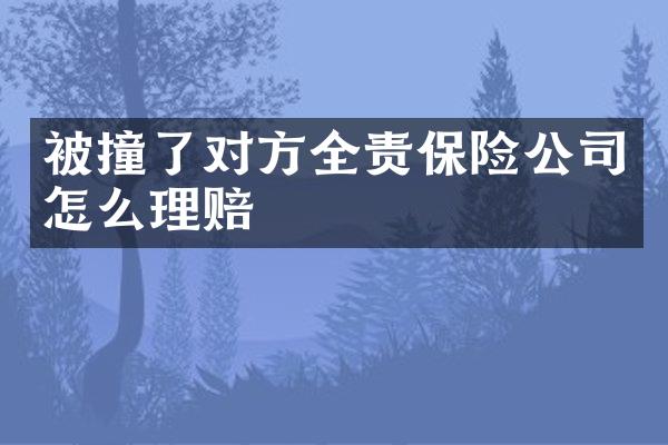 被撞了对方全责保险公司怎么理赔