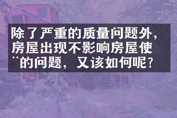 除了严重的质量问题外，房屋出现不影响房屋使用的问题，又该如何呢?