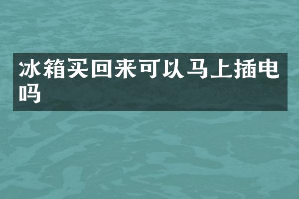 冰箱买回来可以马上插电吗