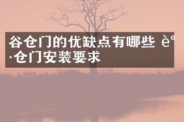 谷仓门的优缺点有哪些 谷仓门安装要求